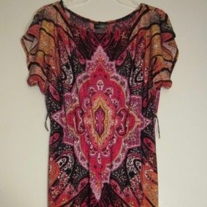 Bisou Bisou Cap Sleeve Gathered Waist Dress